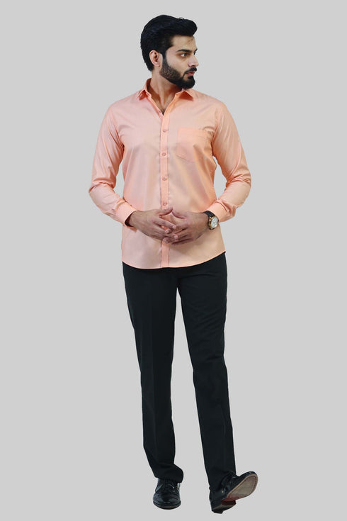 Veshbhoshaa Bluebird Men'S Peach Formal Shirt