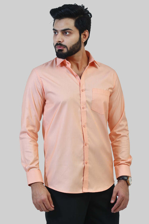 Veshbhoshaa Bluebird Men'S Peach Formal Shirt