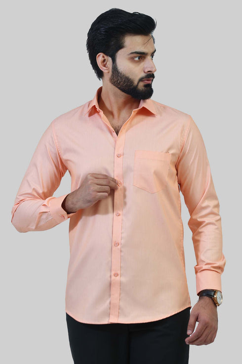 Veshbhoshaa Bluebird Men'S Peach Formal Shirt
