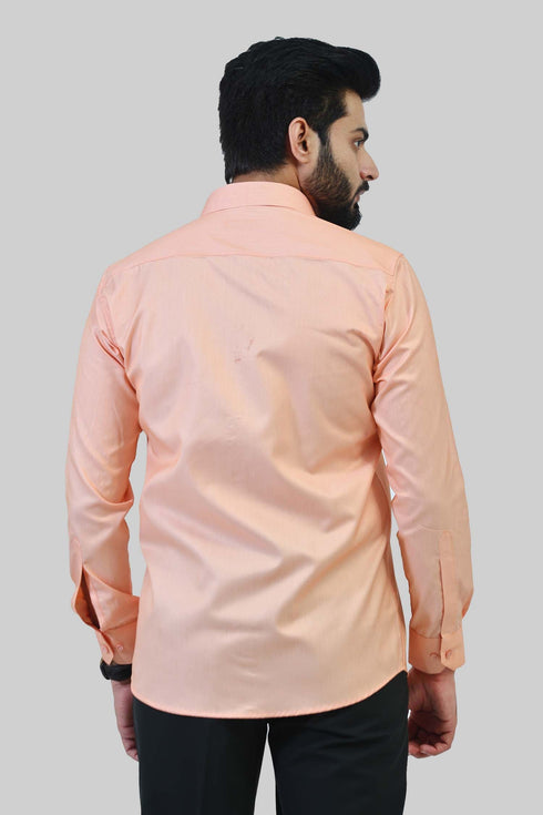 Veshbhoshaa Bluebird Men'S Peach Formal Shirt