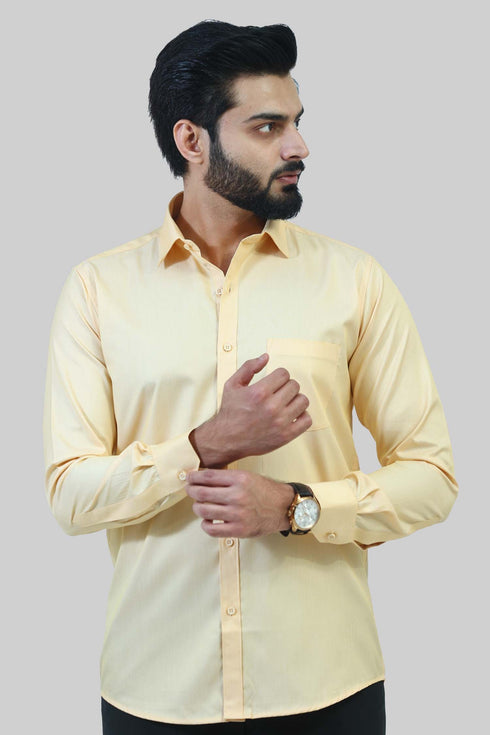 Veshbhoshaa Bluebird Men'S Yellow Formal Shirt