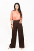 Veshbhoshaa Bluebird Women'S Dark Brown Casual Bell Bottom Trousers