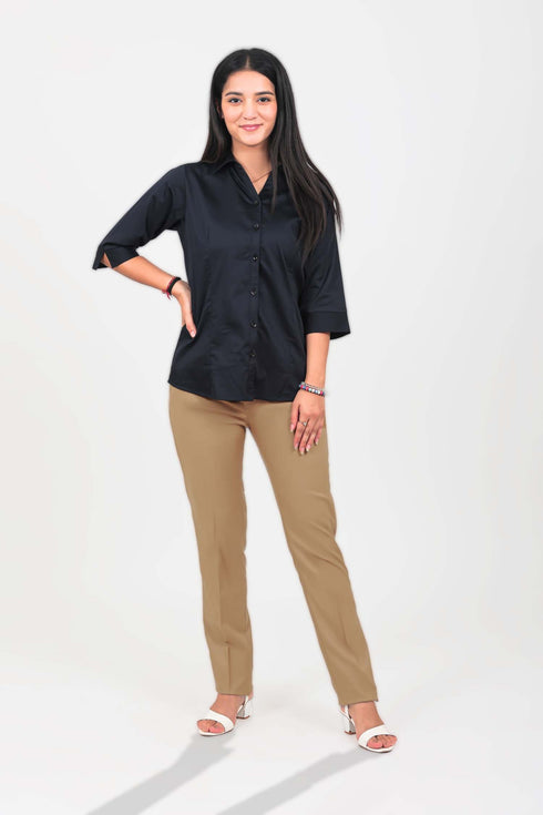 Veshbhoshaa Bluebird Women'S Mustard Casual Trousers