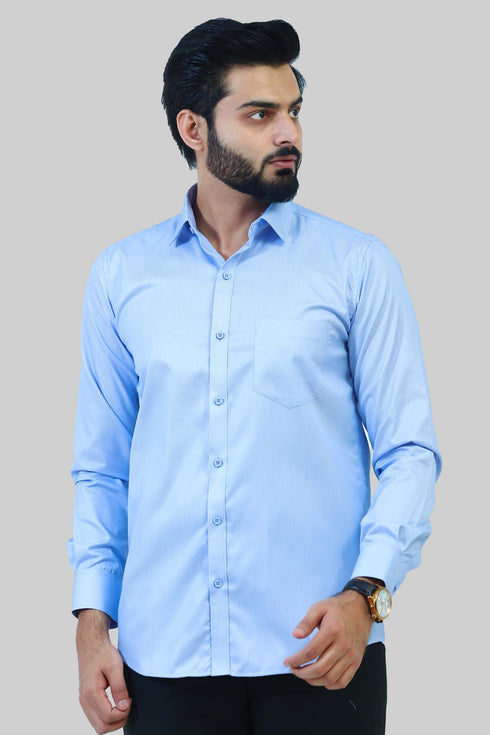 Veshbhoshaa Bluebird Men'S Blue Formal Shirt