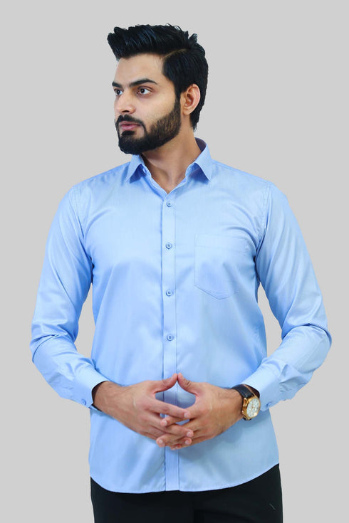 Veshbhoshaa Bluebird Men'S Blue Formal Shirt