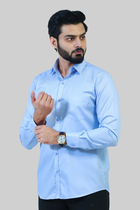 Veshbhoshaa Bluebird Men'S Blue Formal Shirt