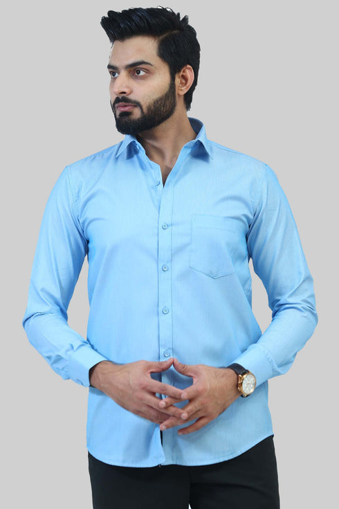Veshbhoshaa Bluebird Men'S Sky Blue Formal Shirt