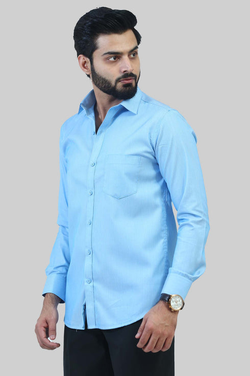 Veshbhoshaa Bluebird Men'S Sky Blue Formal Shirt
