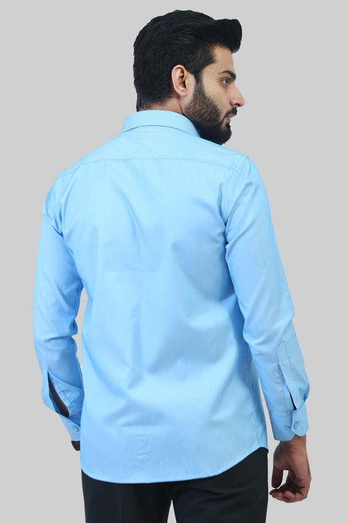 Veshbhoshaa Bluebird Men'S Sky Blue Formal Shirt