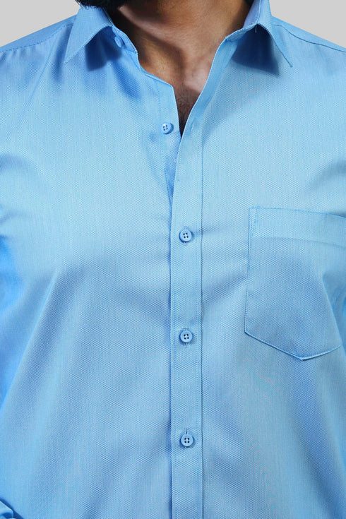 Veshbhoshaa Bluebird Men'S Sky Blue Formal Shirt