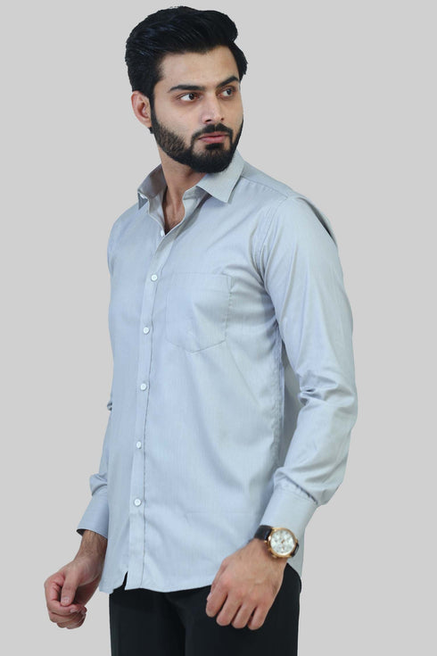 Veshbhoshaa Bluebird Men'S Off Grey Formal Shirt