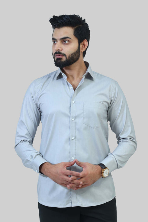 Veshbhoshaa Bluebird Men'S Off Grey Formal Shirt