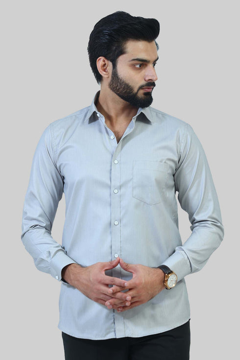 Veshbhoshaa Bluebird Men'S Off Grey Formal Shirt