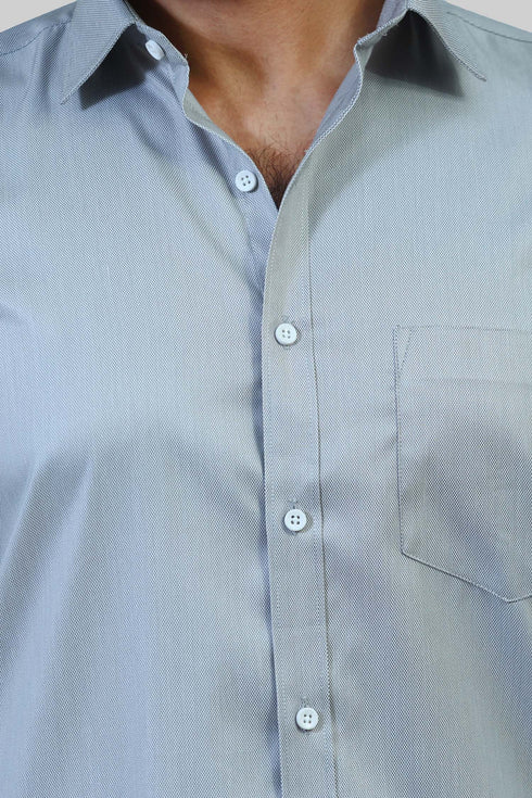 Veshbhoshaa Bluebird Men'S Off Grey Formal Shirt