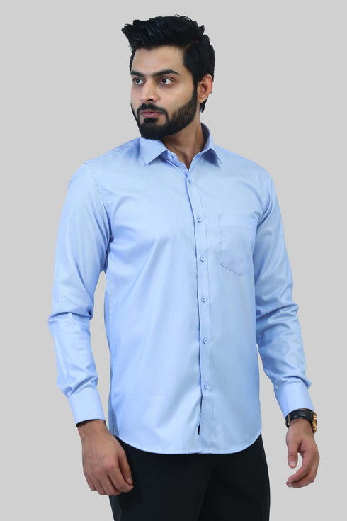 Veshbhoshaa Bluebird Men'S Light Blue Formal Shirt