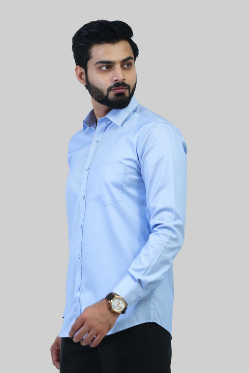 Veshbhoshaa Bluebird Men'S Light Blue Formal Shirt
