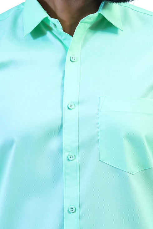 Veshbhoshaa Bluebird Men'S Green Formal Shirt