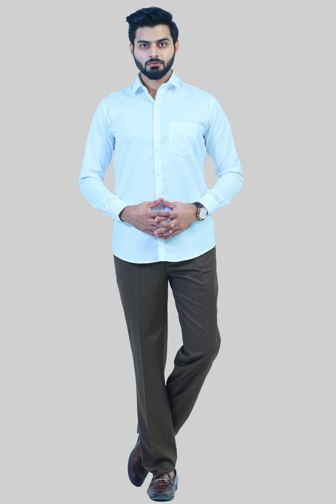 Veshbhoshaa Bluebird Men'S White Formal Shirt
