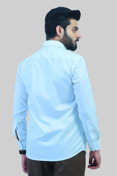 Veshbhoshaa Bluebird Men'S White Formal Shirt