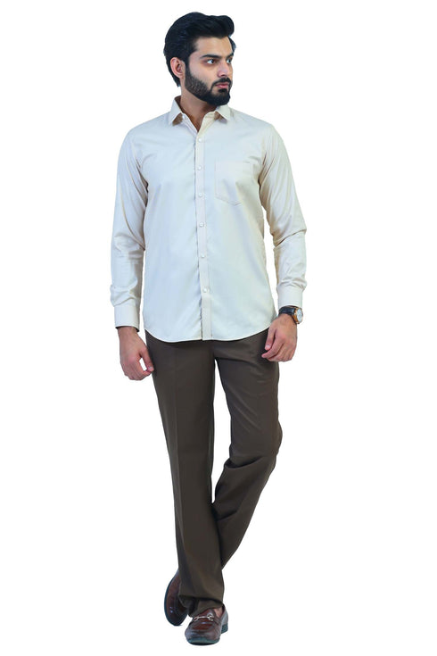 Veshbhoshaa Bluebird Men'S Khaki Colour Formal Shirt