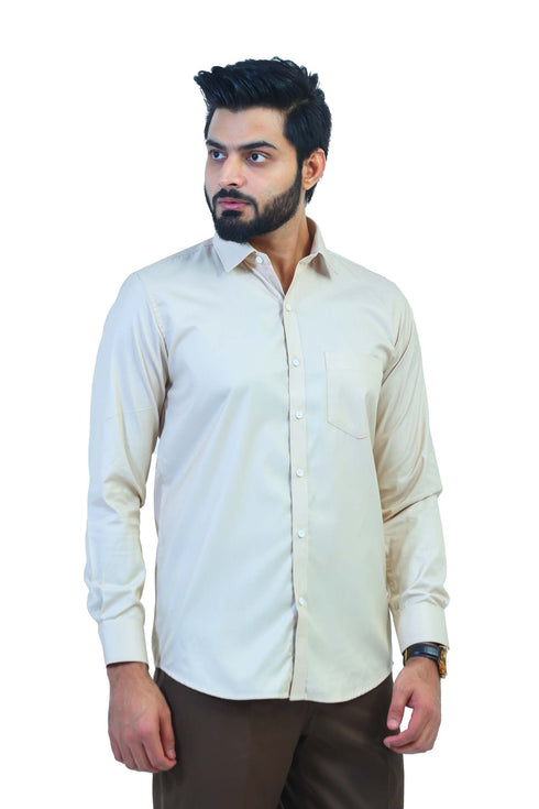 Veshbhoshaa Bluebird Men'S Khaki Colour Formal Shirt