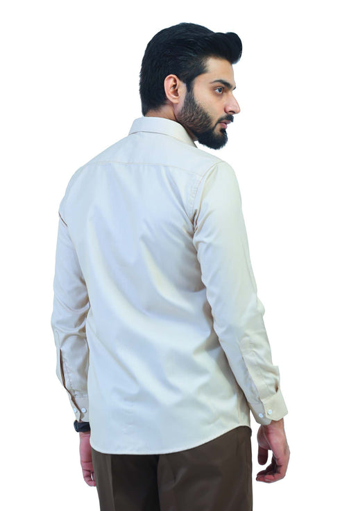 Veshbhoshaa Bluebird Men'S Khaki Colour Formal Shirt