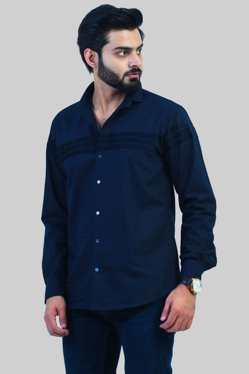 Veshbhoshaa Bluebird Men'S Navy Lining Shirt