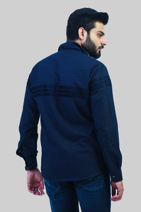 Veshbhoshaa Bluebird Men'S Navy Lining Shirt