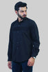 Veshbhoshaa Bluebird Men'S Black Lining Casual Shirt