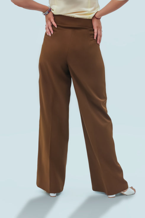 Veshbhoshaa Bluebird Women'S Mustard Casual Bell Bottom Trousers