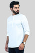 Veshbhoshaa Bluebird Men'S White Casual Short Kurta