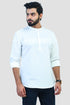 Veshbhoshaa Bluebird Men'S White Casual Short Kurta