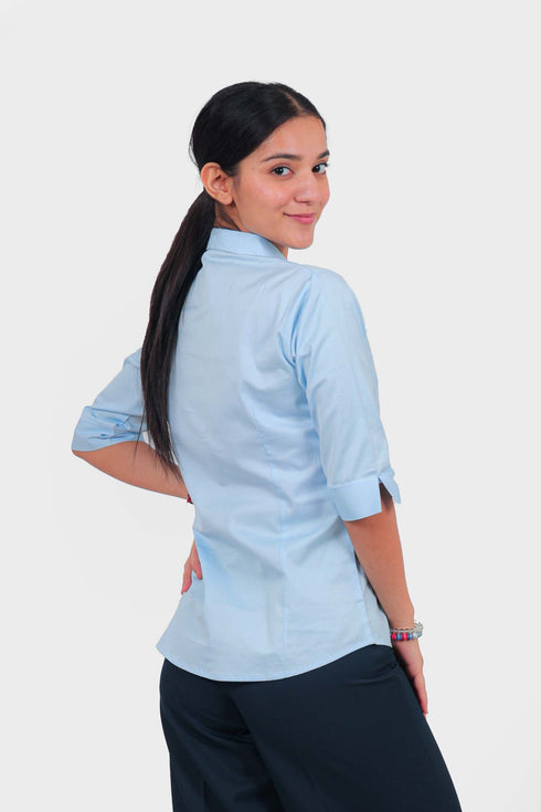 Veshbhoshaa Bluebird Women'S Sky Blue Formal Shirt