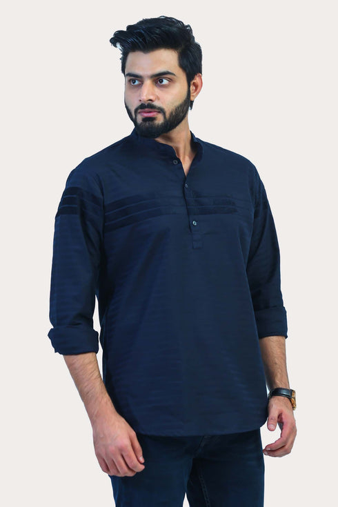 Veshbhoshaa Bluebird Men'S Blue Casual Short Kurta