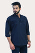Veshbhoshaa Bluebird Men'S Blue Casual Short Kurta