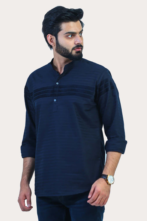 Veshbhoshaa Bluebird Men'S Blue Casual Short Kurta