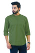 Veshbhoshaa Bluebird Men'S Dark Green Casual Short Kurta