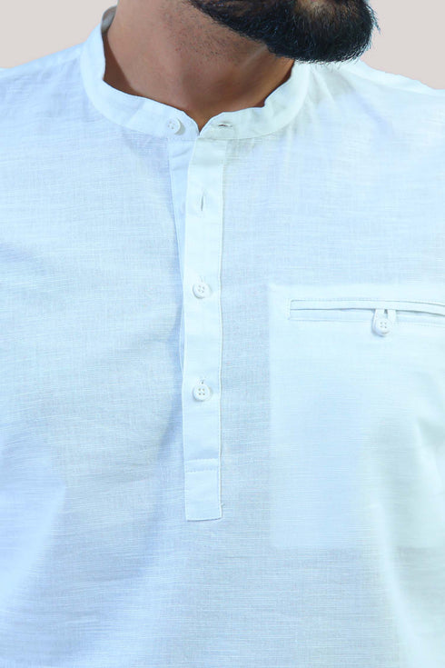 Veshbhoshaa Bluesaanchi Men'S White Short Kurta