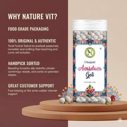 NatureVit Anardana Goli Digestive Mouth Freshener with Pomegranate & Spices