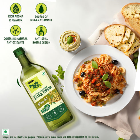 Tata Simply Better Extra Virgin Olive Oil 1L | 100% Pure