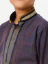 Ramraj Cotton Boys Emerald Full Sleeves Navy Blue Kurta