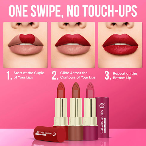 Colors Queen Lippie Creamy Matte Lipstick in 18 Rich Shades