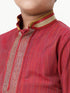 Ramraj Cotton Boys Emerald Full Sleeves Red Kurta