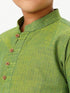 Ramraj Cotton Boys Breeze Cotton Full Sleeves Yellowish Green Kurta