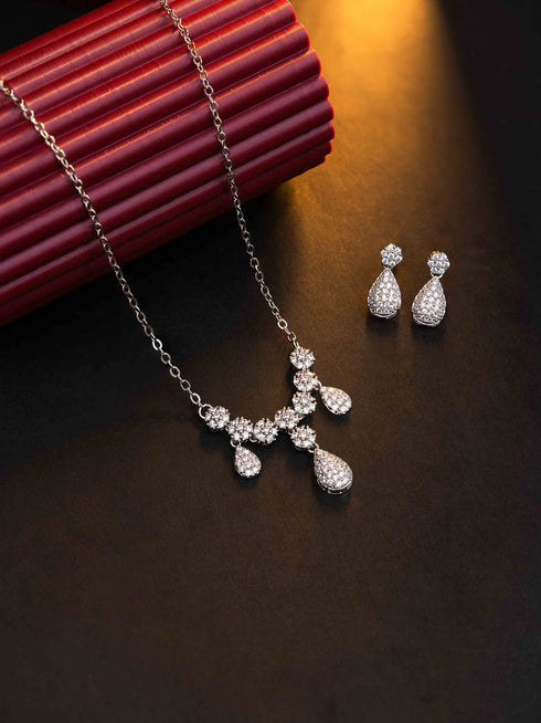 Zeraki Jewels Zara Silver Necklace Set