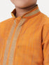 Ramraj Cotton Boys Emerald Full Sleeves Orange Kurta