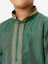 Ramraj Cotton Boys Emerald Full Sleeves Dark Green Kurta