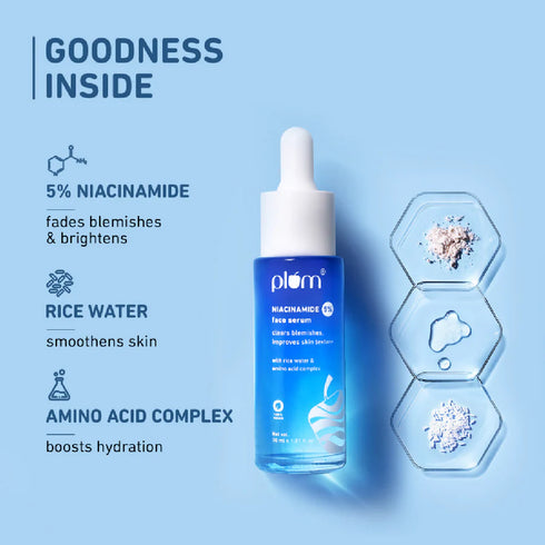 Plum 5% Niacinamide Serum For Face With Rice Water