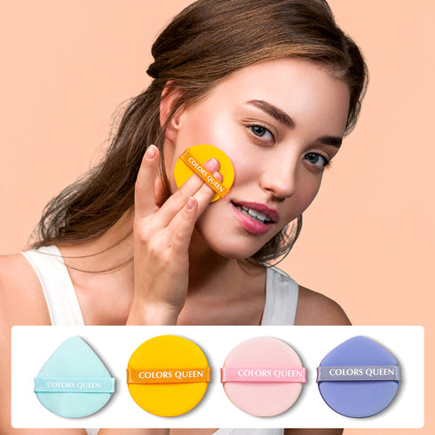 Colors Queen Pack of 4 Makeup Puffs with Powder, Foundation, Concealer & Multipurpose Puff