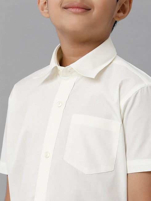 Ramraj Cotton Boy Cream Half Sleeves Shirt